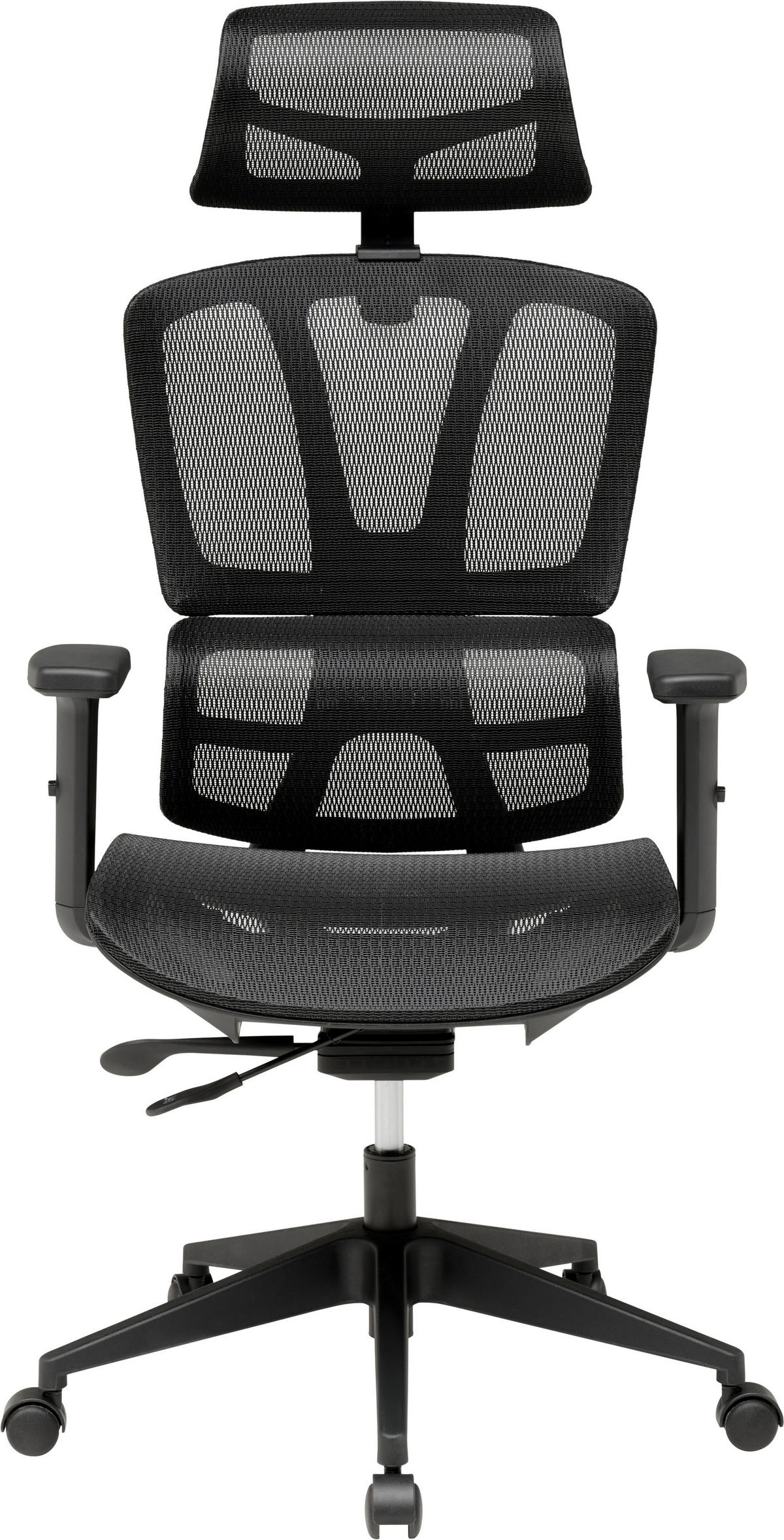 DREHSTUHL  in Netzbespannung Schwarz  - Schwarz, MODERN, Kunststoff/Textil (56/114-124/65cm) - MID.YOU