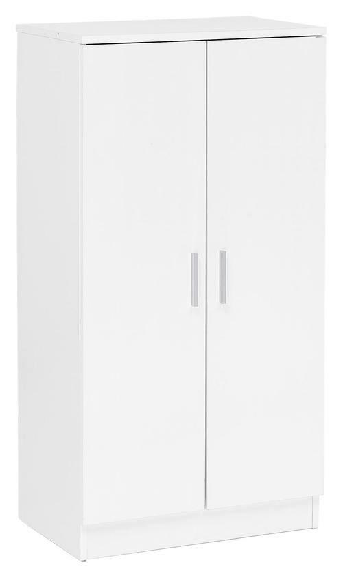 SCHUHSCHRANK Weiß  - Silberfarben/Weiß, KONVENTIONELL, Holzwerkstoff/Metall (55/108/35cm) - MID.YOU