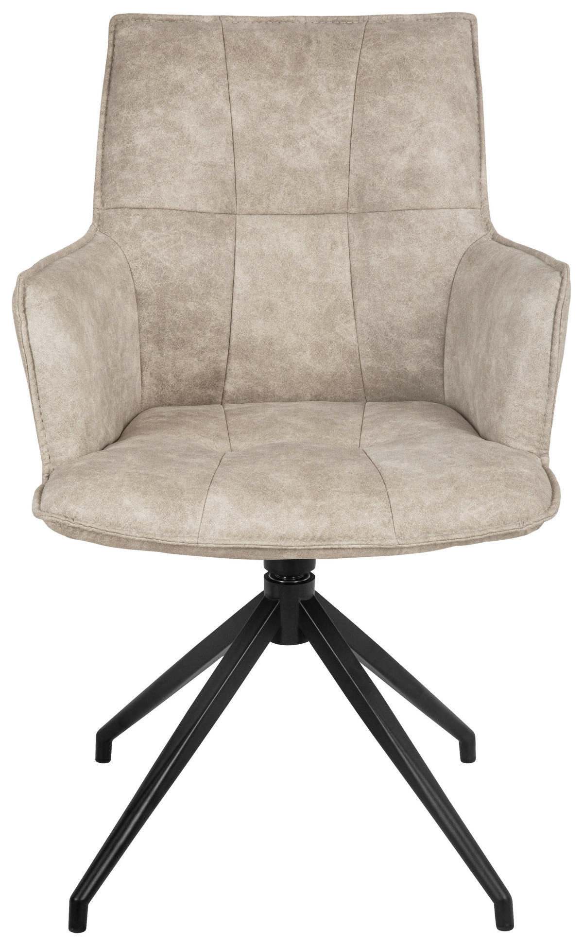 ARMLEHNSTUHL  Wippfunktion, Sitzfläche 360° drehbar, automatische Rückholfunktion Mikrofaser  Schwarz, Taupe  - Taupe/Schwarz, Design, Textil/Metall (59/88,5/62cm) - Novel