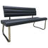 SITZBANK Lederlook Dunkelgrau, Edelstahlfarben - Edelstahlfarben/Dunkelgrau, Design, Textil/Metall (155/85/59cm) - Hom`in