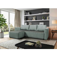 ECKSOFA STELLA in Plüsch Türkis  166/234 cm  - Türkis/Schwarz, Design, Kunststoff/Textil (166/234cm) - MID.YOU