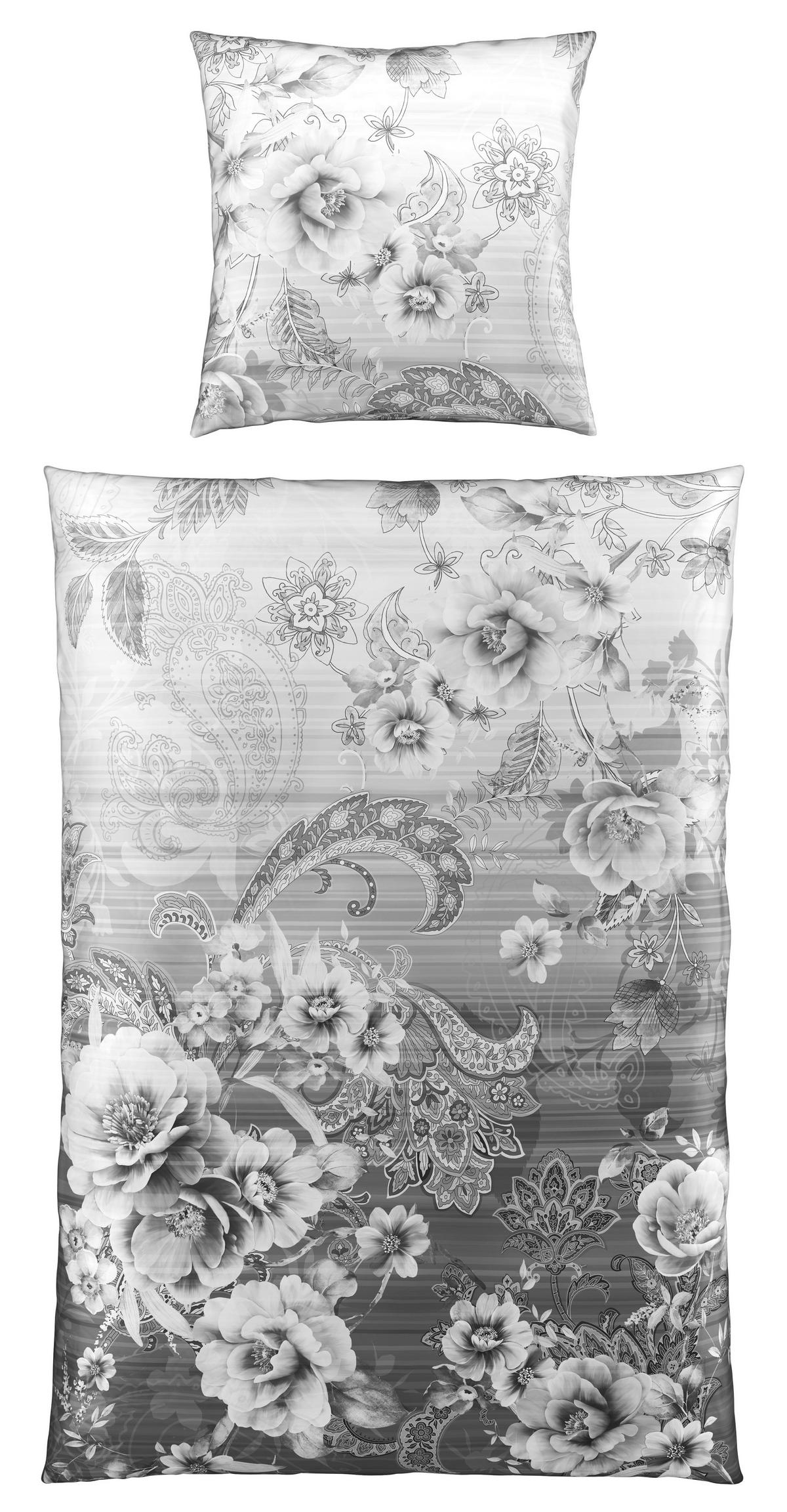 WENDEBETTWÄSCHE Angelo Satin 155/220 cm  - Anthrazit, Design, Textil (155/220cm) - Esposa