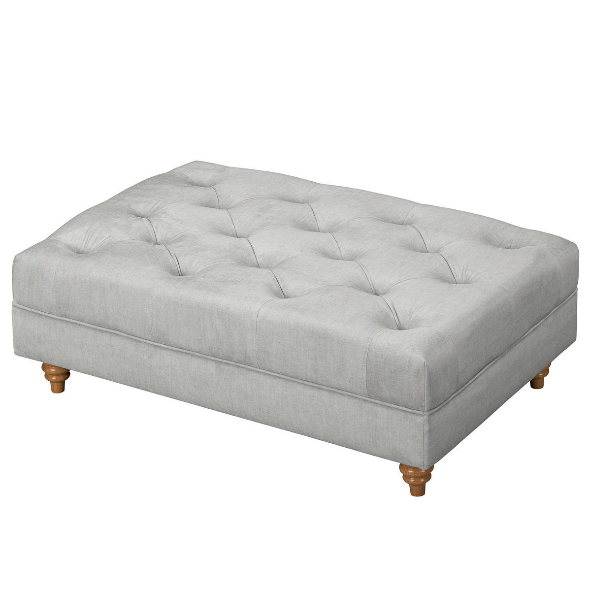 HOCKER Textil Hellgrau  - Hellgrau/Braun, Design, Holz/Textil (96/35/62cm) - P & B