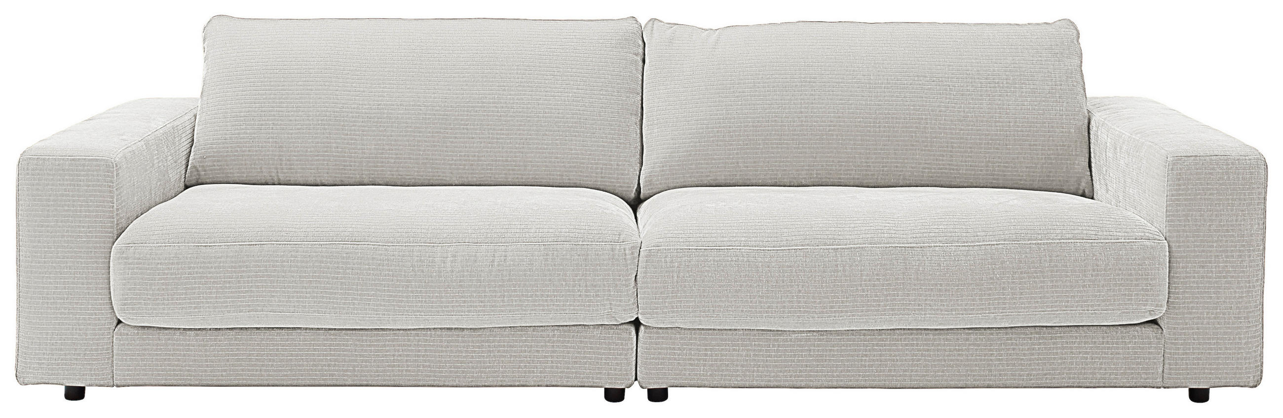 3-SITZER-SOFA in Chenille Hellgrau  - Hellgrau/Schwarz, Design, Kunststoff/Textil (290/86/127cm) - Lomoco