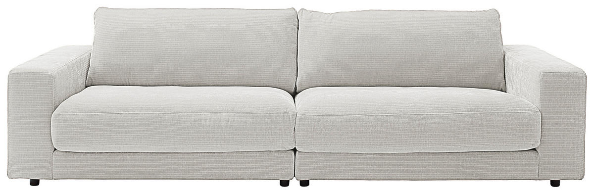 3-SITZER-SOFA in Chenille Hellgrau  - Hellgrau/Schwarz, Design, Kunststoff/Textil (290/86/127cm) - Lomoco