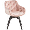 ARMLEHNSTUHL  in Eisen Samt  - Schwarz/Rosa, MODERN, Holz/Textil (58/83/63cm) - Livetastic