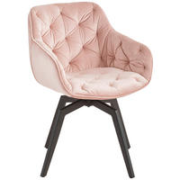 ARMLEHNSTUHL  in Eisen Samt  - Schwarz/Rosa, MODERN, Holz/Textil (58/83/63cm) - Livetastic