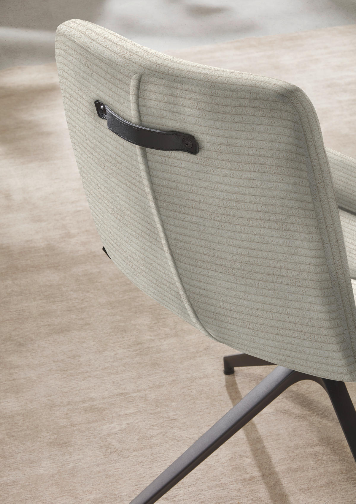 ARMLEHNSTUHL  in Cord  - Schwarz/Naturfarben, Design, Textil/Metall (61/88/66cm) - Dieter Knoll