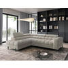 ECKSOFA FERUCCE Beige Teddystoff Bettkasten, Kopfteilverstellung  - Beige/Schwarz, Design, Textil/Metall (200/276cm) - MID.YOU
