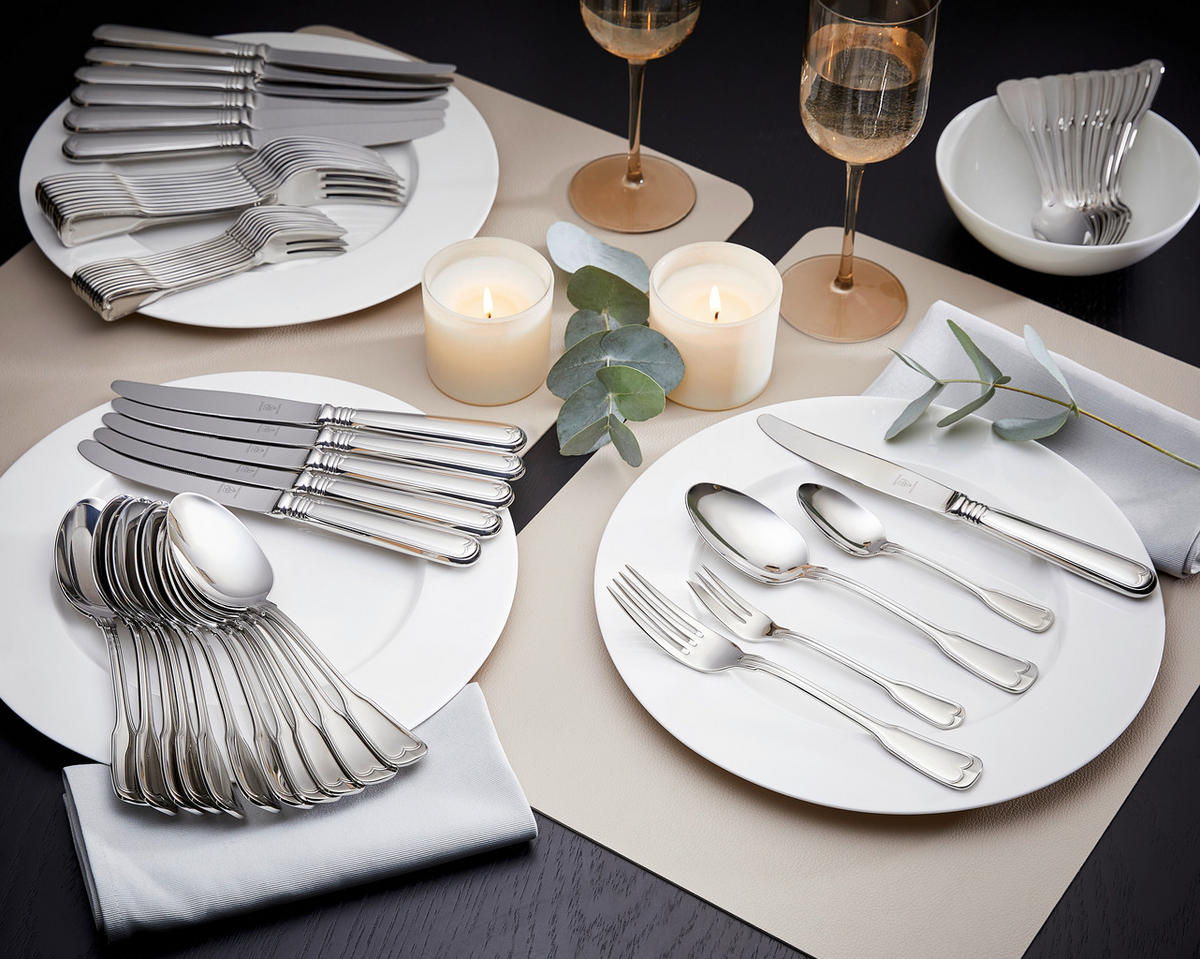 BESTECKSET Augburger Faden 30-teilig Edelstahl  - Basics, Metall (43/25/5cm) - Justinus
