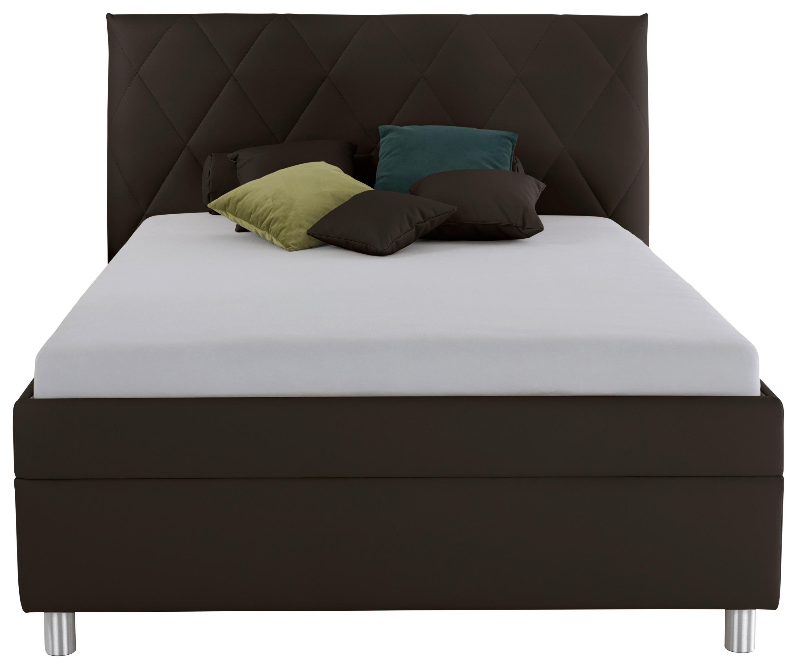 POLSTERBETT Matratze, gepolstertes Kopfteil, Lattenrost, Bettkasten Braun 140/200 cm  - Birkefarben/Silberfarben, KONVENTIONELL, Holz/Textil (140/200cm) - Esposa