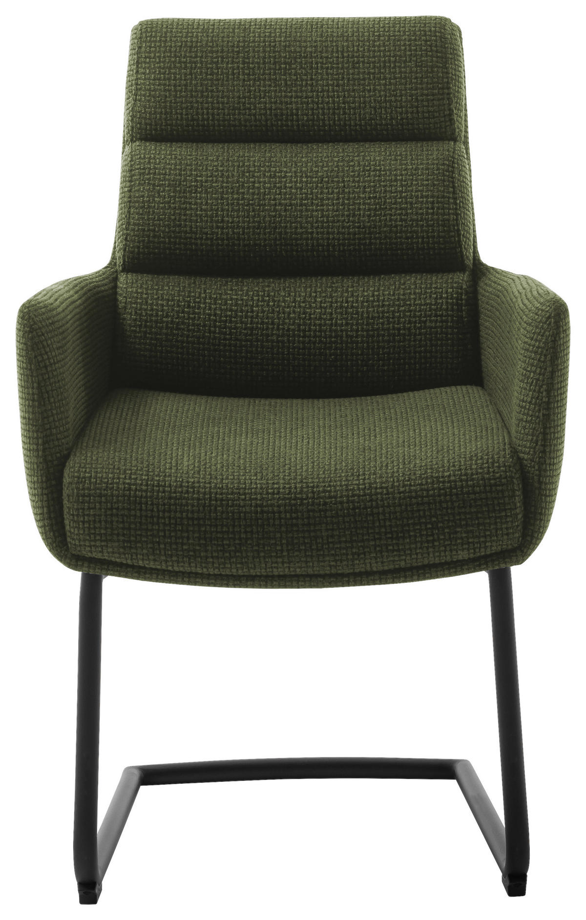 ARMLEHNSTUHL  in Stahl Webstoff  - Schwarz/Olivgrün, Design, Textil/Metall (61/90/64cm) - Dieter Knoll