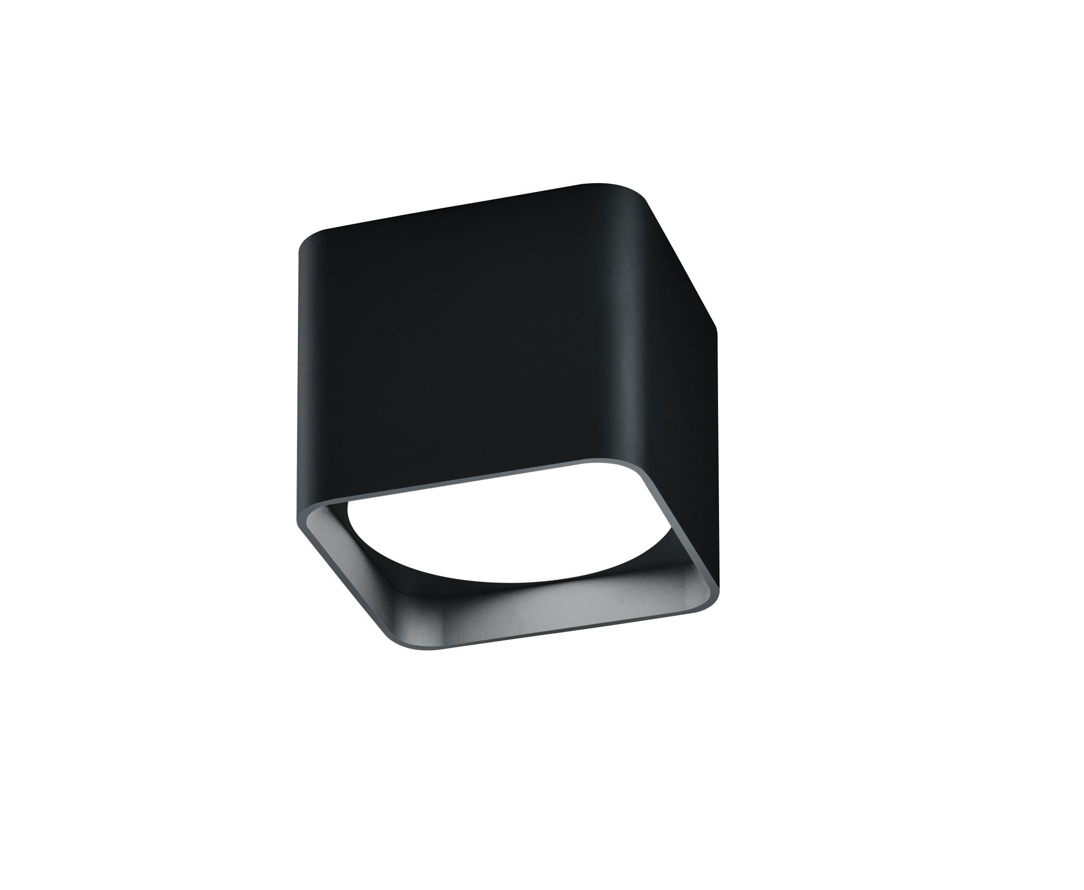 LED-DECKENLEUCHTE Dora 10/10/8,5 cm   - Schwarz, Design, Glas/Metall (10/10/8,5cm) - Helestra