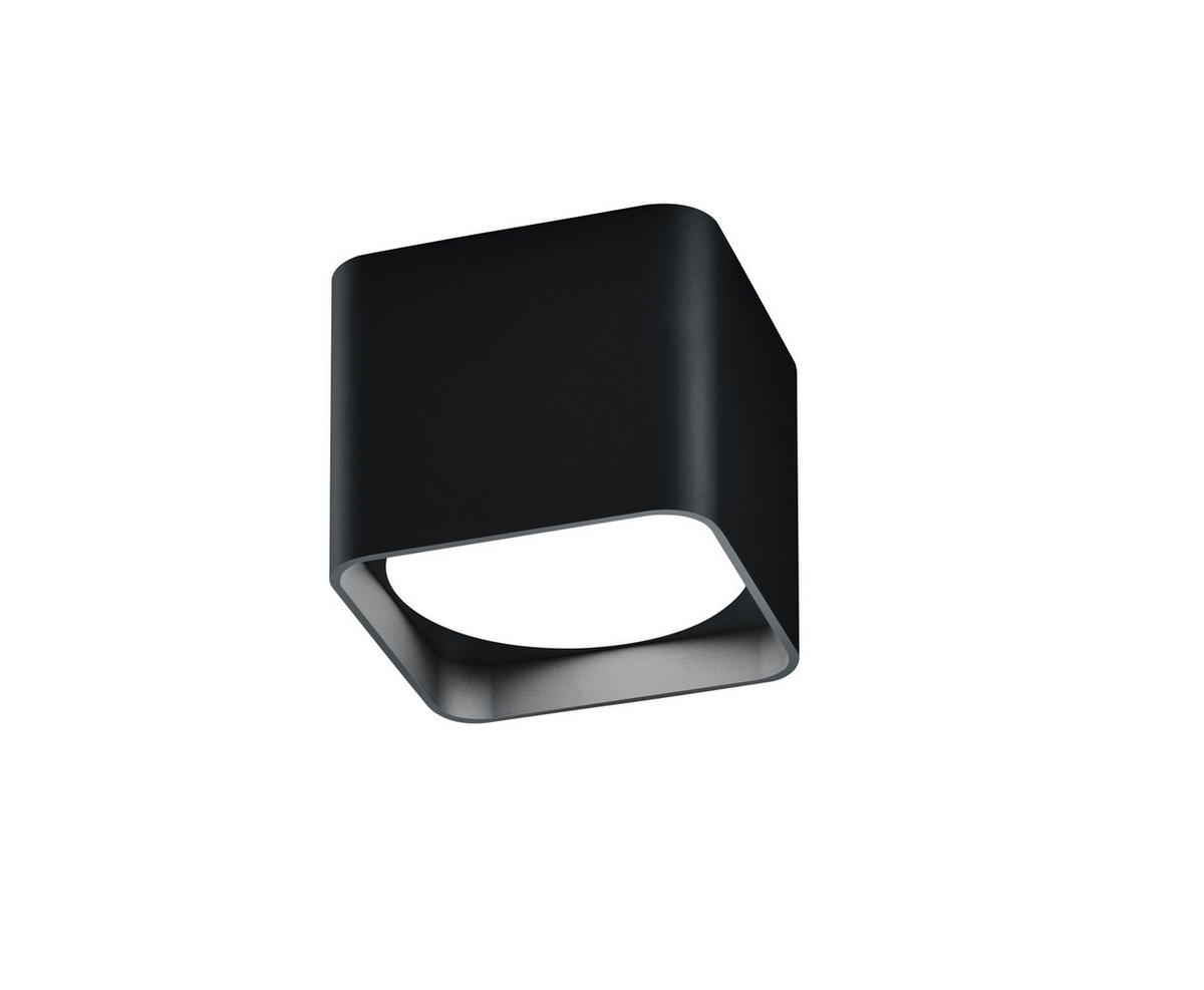 LED-DECKENLEUCHTE Dora 10/10/8,5 cm   - Schwarz, Design, Glas/Metall (10/10/8,5cm) - Helestra