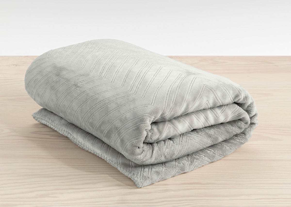PLÄD 130/170 cm  - ljusgrå, Basics, textil (130/170cm)