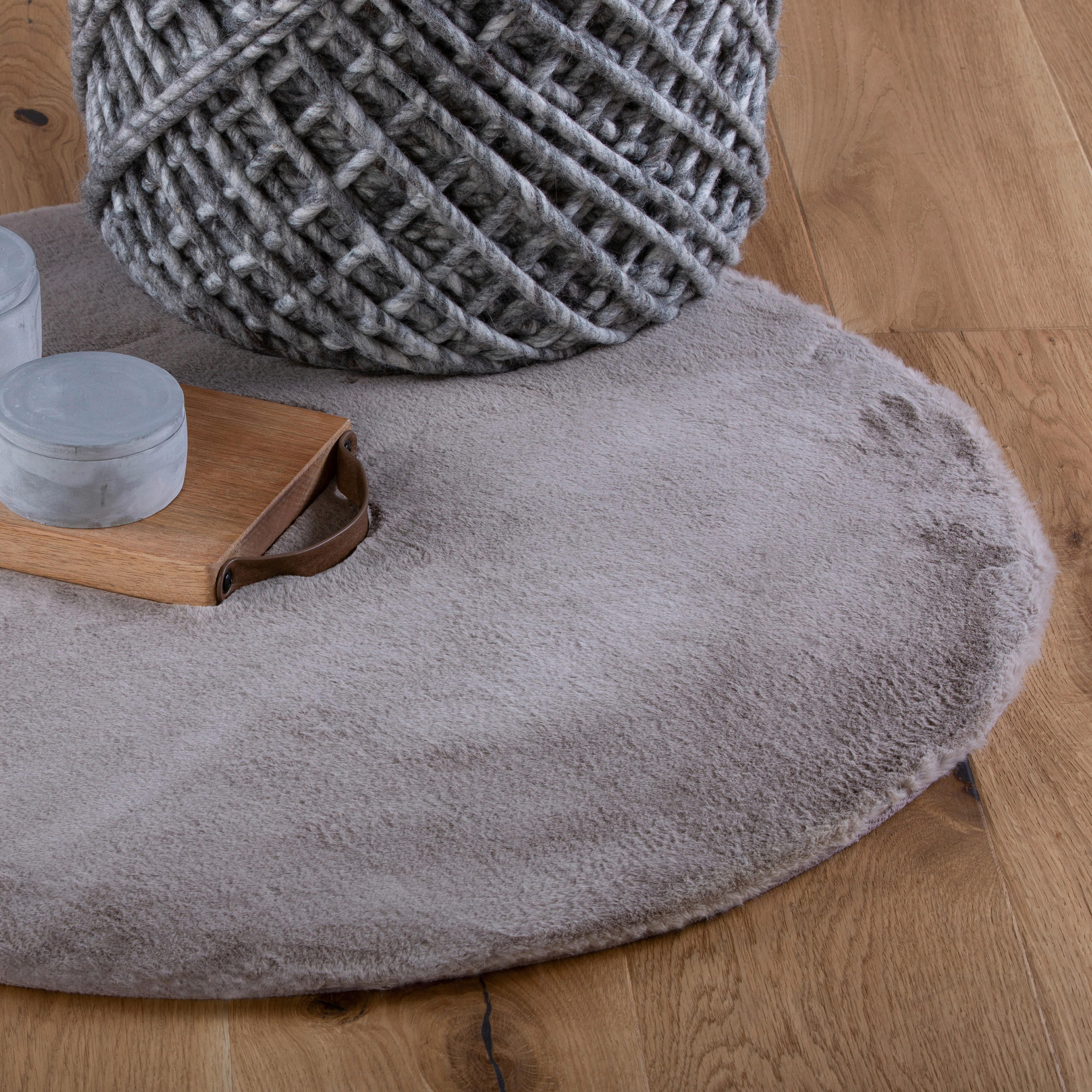 COVOR CU FIR LUNG  My Cha Cha  - taupe, Basics, textil (80/80cm) - Novel