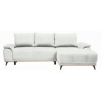 ECKSOFA Struktur Grauweiss  - Schwarz/Grauweiss, Modern, Textil/Metall (262/168cm) - home24