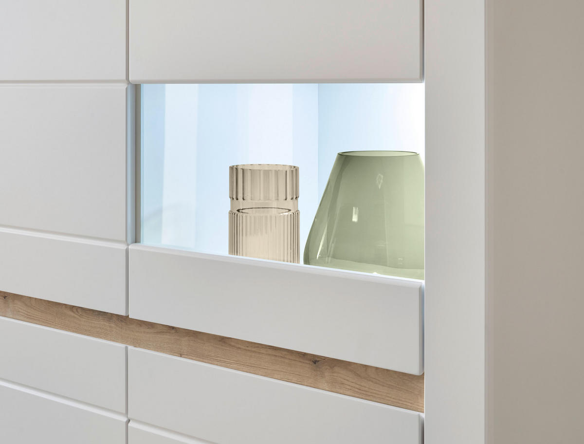 HIGHBOARD , 165/132/42 cm,  - Eichefarben/Silberfarben, Design, Holzwerkstoff/Kunststoff (165/132/42cm) - MID.YOU