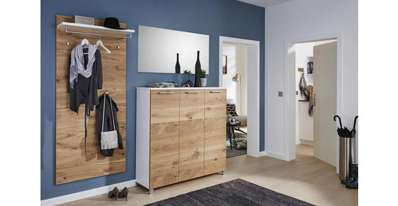 SCHUHSCHRANK 126/126/37 cm - Chromfarben/Eichefarben, Design, Holz/Holzwerkstoff (126/126/37cm) - Dieter Knoll