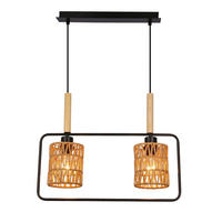 PENDELLAMPA Crown 50 cm  - beige/svart, Natur, metall/textil (50cm)