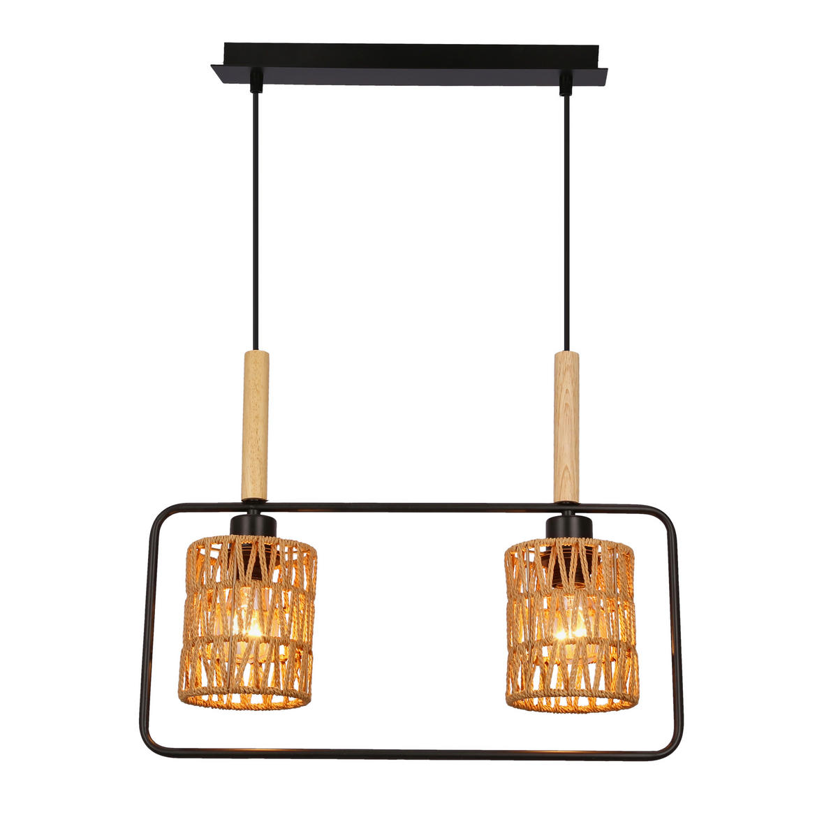 PENDELLAMPA Crown 50 cm  - beige/svart, Natur, metall/textil (50cm)