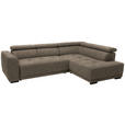 ECKSOFA in Chenille Hellbraun  284/205 cm  - Hellbraun/Schwarz, Design, Kunststoff/Textil (284/205cm) - Xora