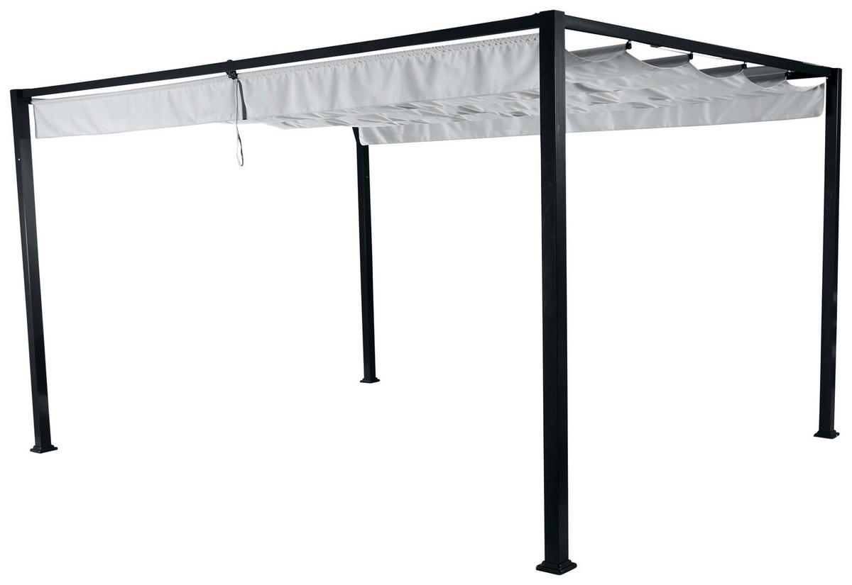 PAVILLON 400/223/300 cm Aluminium, Stahl  - Anthrazit/Hellgrau, KONVENTIONELL, Textil/Metall (400/223/300cm) - Siena Garden