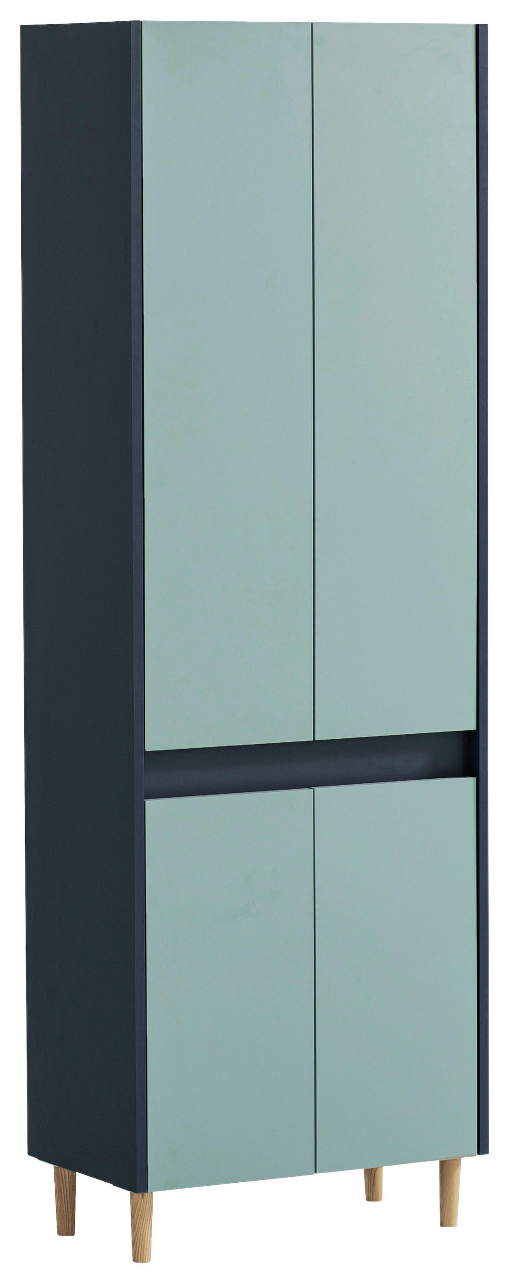 HOCHSCHRANK 56,9/170,0/33,0 cm  - Eschefarben/Dunkelblau, MODERN, Holz/Holzwerkstoff (56,9/170,0/33,0cm) - MID.YOU