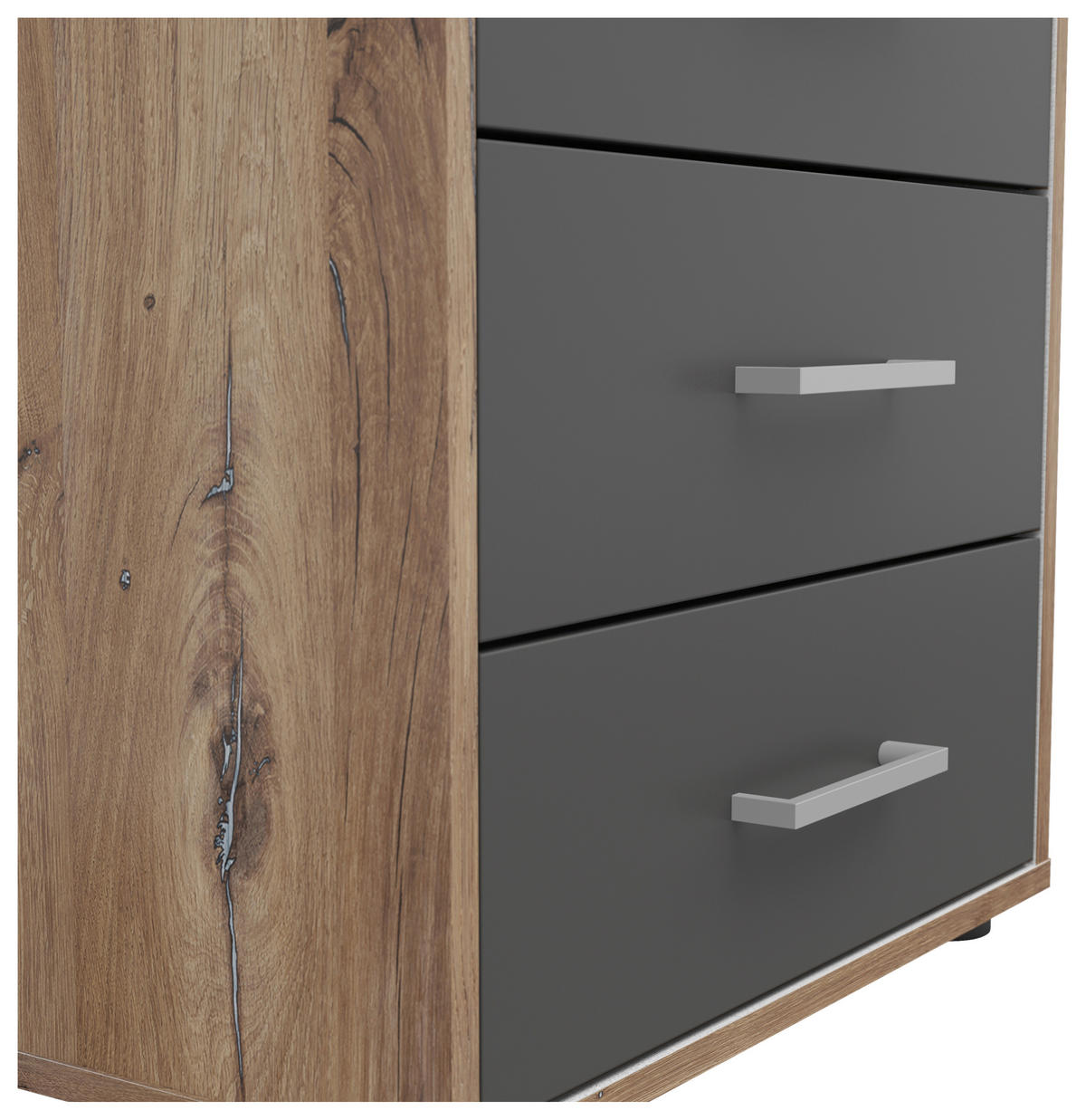 NACHTSCHRANK  - Eichefarben/Anthrazit, Basics, Holzwerkstoff/Kunststoff (50/54/35cm)