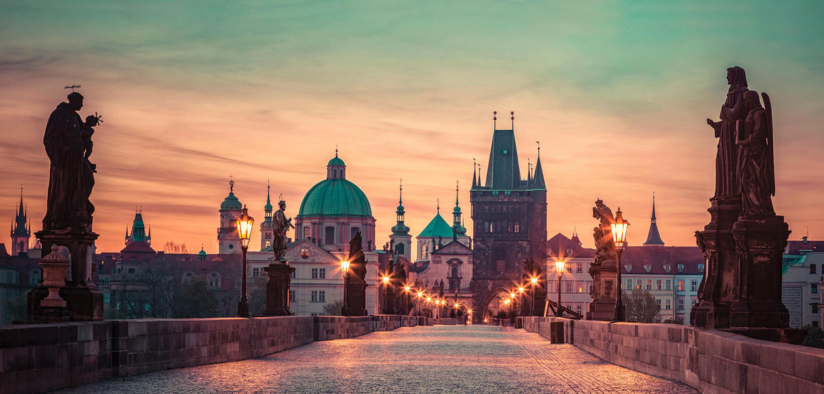 OBRAZ NA PLÁTNĚ PRAHA, města, 115/55/3 cm - vícebarevná, Design, dřevo/papír (115/55/3cm) - Euroart