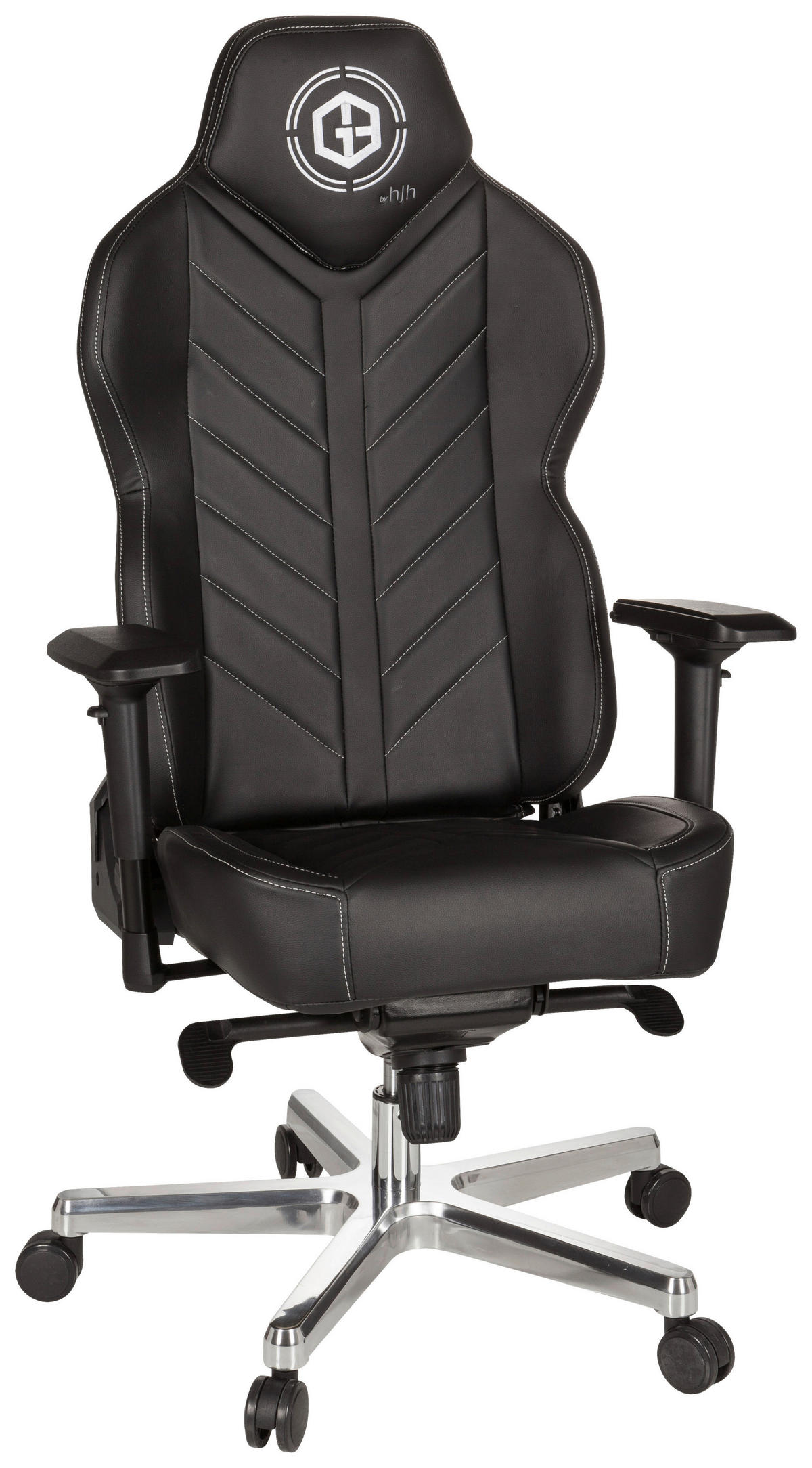 GAMINGSTUHL Schwarz Kunststoff, Textil   - Schwarz/Alufarben, MODERN, Kunststoff/Textil (70/139/58cm) - MID.YOU