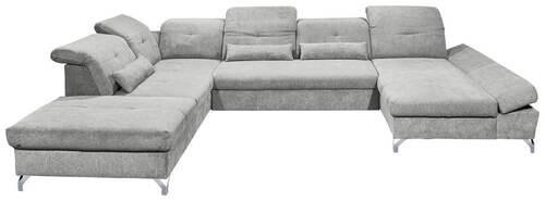 SOFFA i mikrovelour lerfärgad  - lerfärgad/silver, Modern, metall/textil (245/350/168cm) - MID.YOU