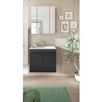 BADEZIMMER 2-teilig  in 60 cm  - Eiche dunkel/Schwarz, Basics, Keramik/Holzwerkstoff (60cm) - MID.YOU