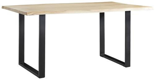 ESSTISCH 200/100/76 cm Akazie Hartholz Holz Schwarz, Akaziefarben rechteckig - Schwarz/Akaziefarben, Natur, Holz/Metall (200/100/76cm) - Linea Natura