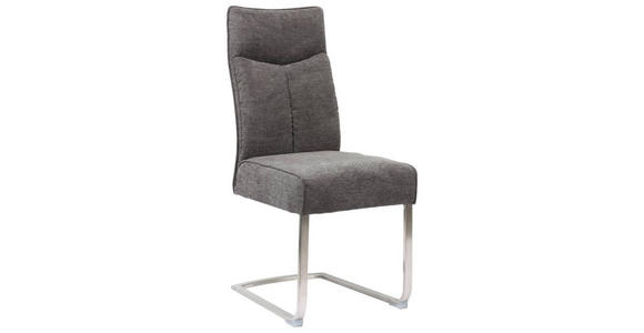 SCHWINGSTUHL in Edelstahl Webstoff - Edelstahlfarben/Grau, Design, Textil/Metall (44/102/64cm) - Novel