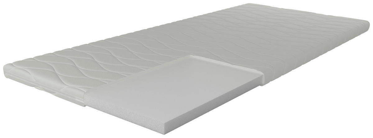 TOPPER 100/200 cm Höhe ca. 6 cm  - Weiß, MODERN, Textil (100/200cm) - Livetastic