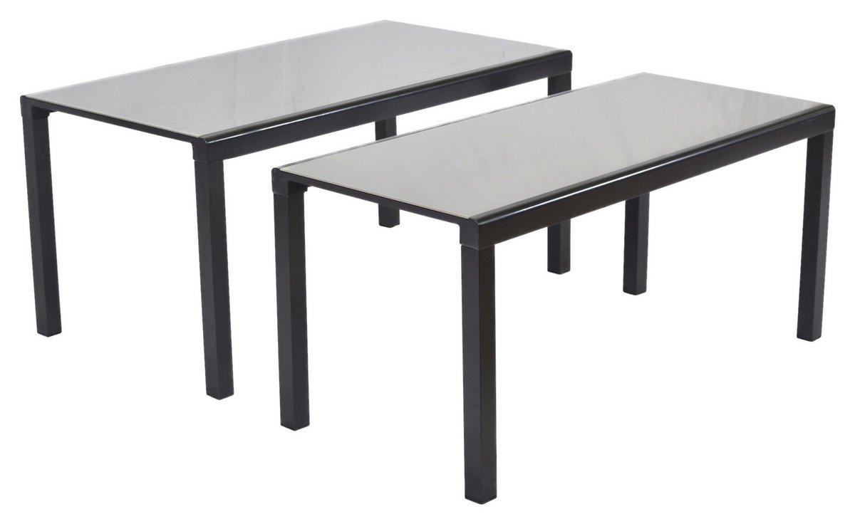 GARTENSET 9-teilig  - Graphitfarben/Grau, MODERN, Textil/Metall - Gardenson