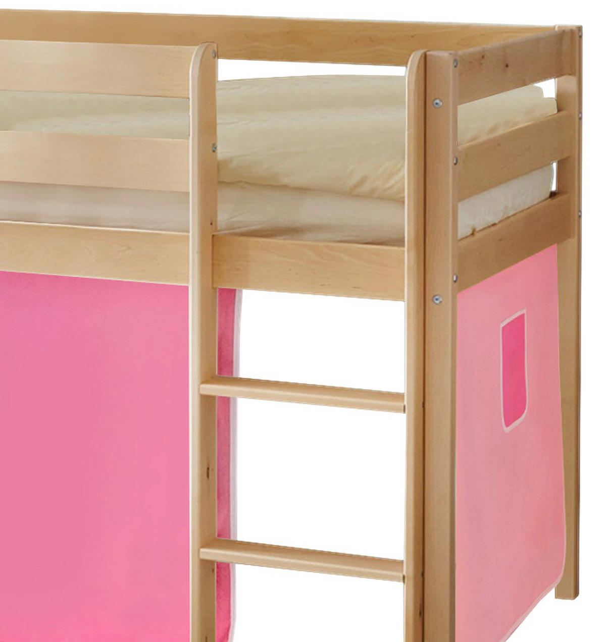 SPIELBETT Kiefer massiv 90/200 cm Rosa, Kieferfarben, Hellrosa  - Hellrosa/Rosa, Natur, Holz (90/200cm) - MID.YOU
