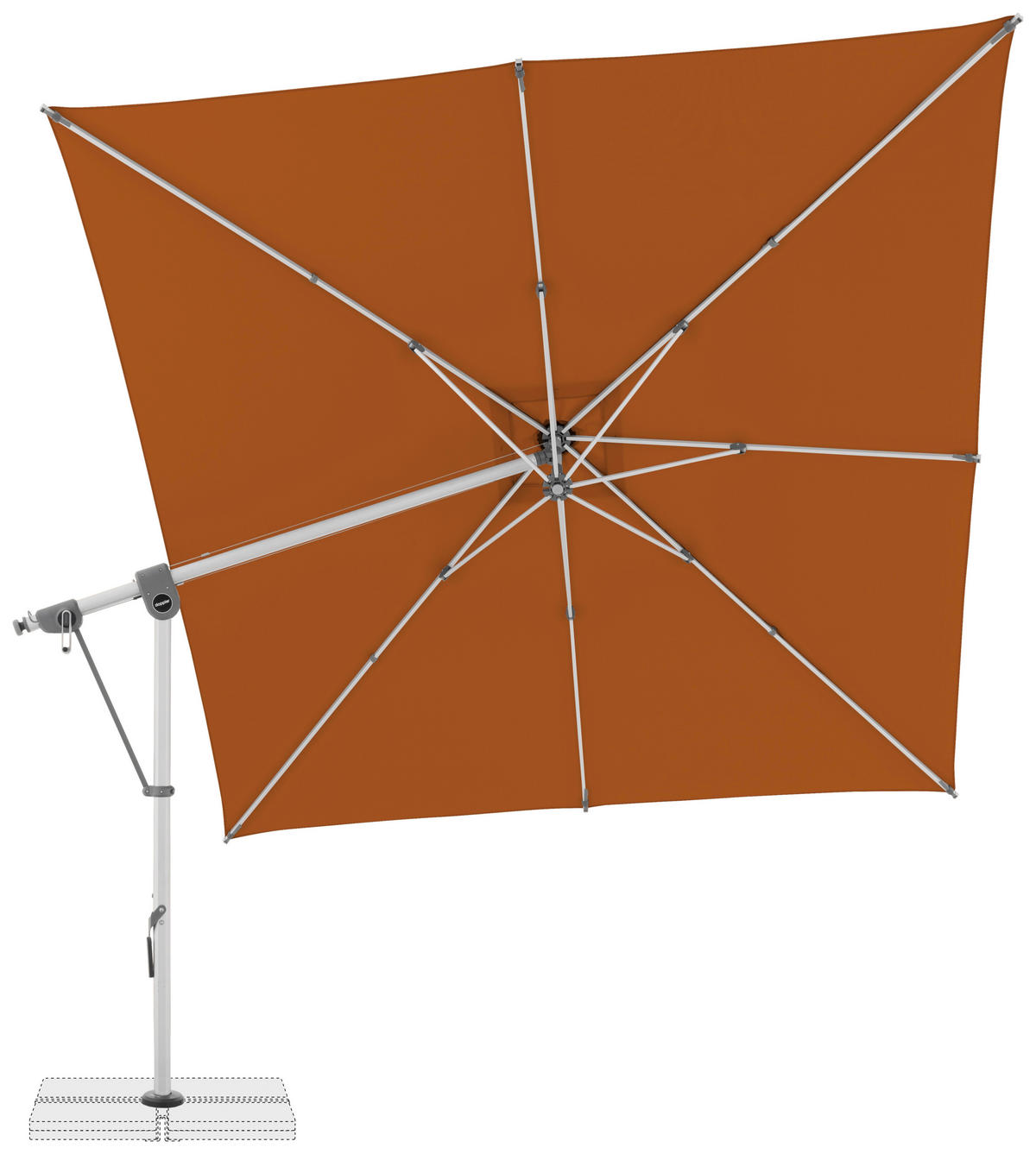 AMPELSCHIRM 300x300 cm  - Terracotta/Hellgrau, Basics, Textil/Metall (300/300cm) - Doppler