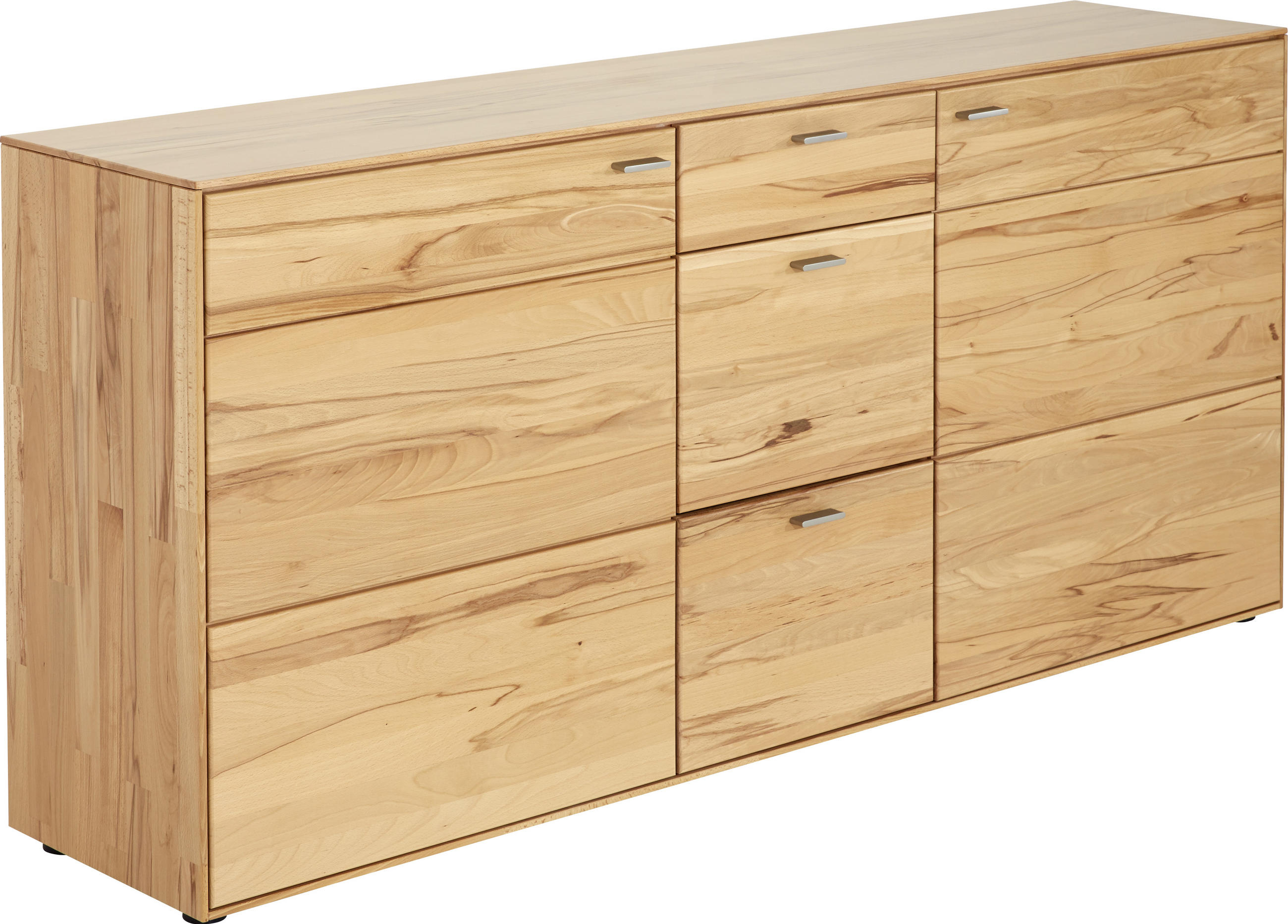 SIDEBOARD Venturo  in 183/84/41 cm  - Edelstahlfarben/Buchefarben, Natur, Holz/Kunststoff (183/84/41cm) - Valnatura