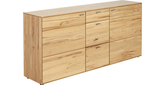 SIDEBOARD 183/84/41 cm  - Edelstahlfarben/Buchefarben, Natur, Holz/Kunststoff (183/84/41cm) - Valnatura