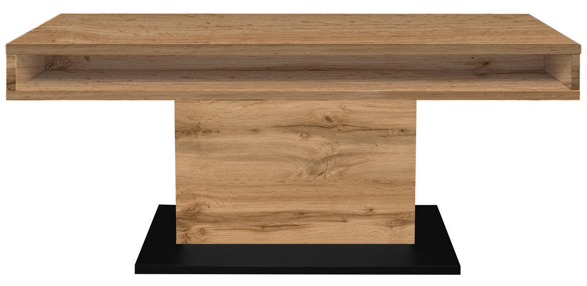 COUCHTISCH Lift Couchtisch rechteckig Schwarz, Eiche Wotan  - Eiche Wotan/Schwarz, Design, Holzwerkstoff/Metall (110/58-77/60cm) - MID.YOU