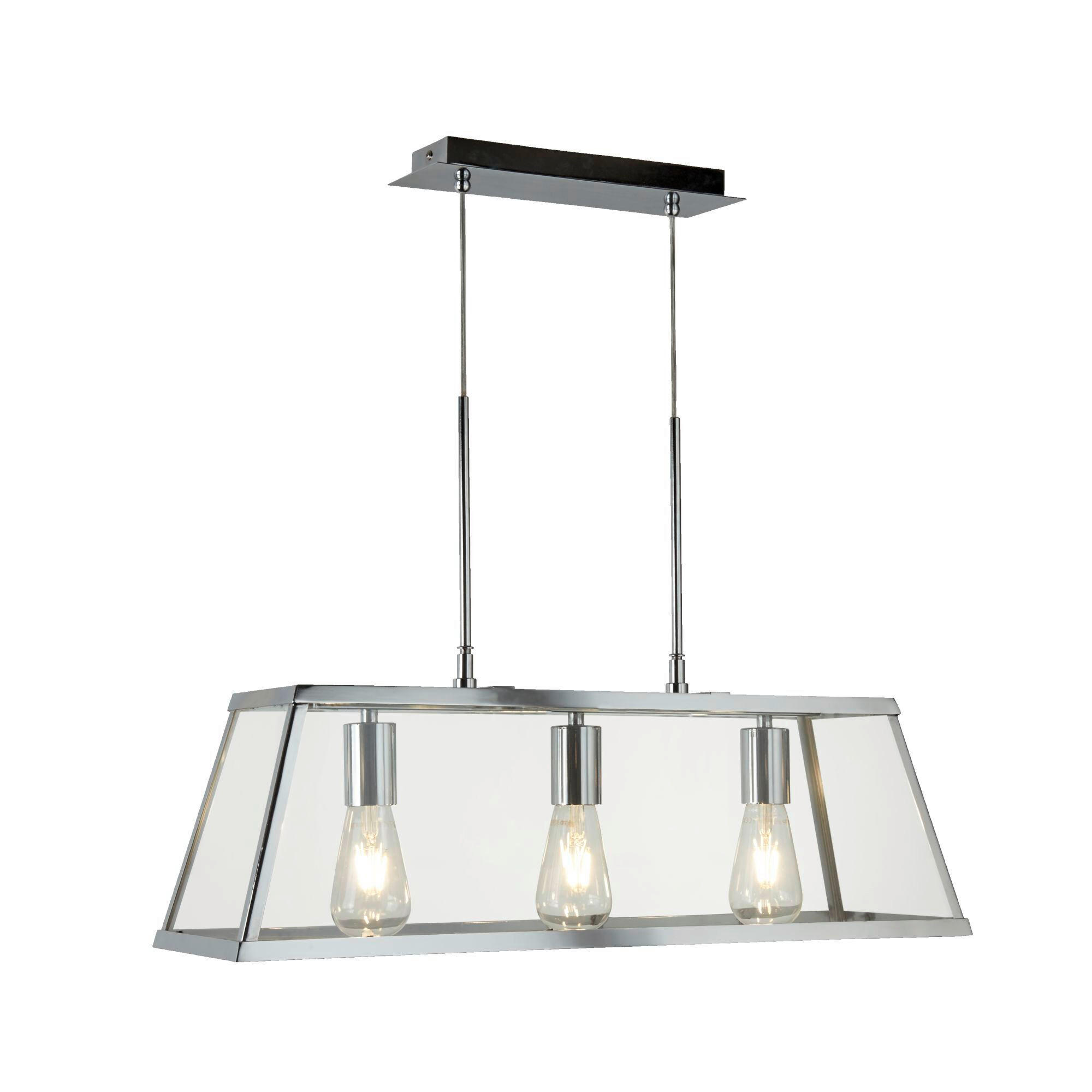 HÄNGLAMPA Voyager 65/100/20 cm  - kromfärg, Modern, metall/glas (65/100/20cm)