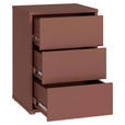 NACHTSCHRANK 50/69/42 cm  - Silberfarben/Terracotta, Trend, Holzwerkstoff/Kunststoff (50/69/42cm) - Carryhome