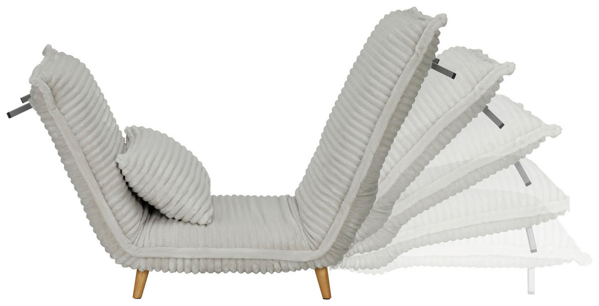 SCHLAFSESSEL Cord Weiß    - Walnussfarben/Weiß, MODERN, Holz/Textil (76/85/83cm) - Livetastic