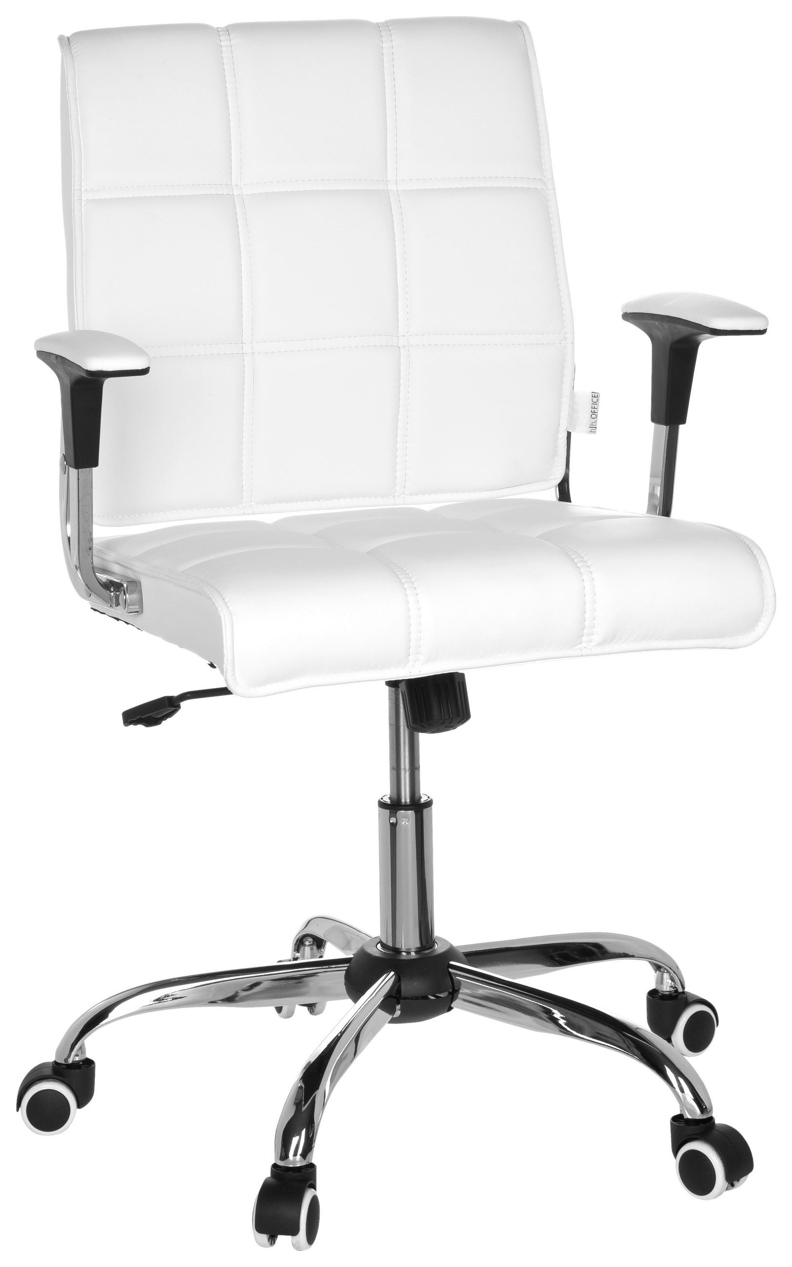 SNURRSTOL  i läderimitation vit  - vit/kromfärg, Modern, metall/textil (61/87/59cm) - MID.YOU