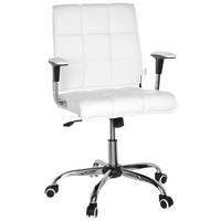 OTOČNÁ ŽIDLE, vzhled kůže, bílá - bílá/barvy chromu, Moderní, kov/textil (61/87/59cm) - MID.YOU