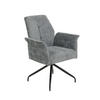 ARMLEHNSTUHL 1 Stück erweiterbar, Sitzfläche 360° drehbar, inklusive Armlehnen, ergonomische Rückenlehne, gepolsterte Armlehnen Webstoff, Mikrofaser  - Hellgrau/Schwarz, MODERN, Textil/Metall (71/93/68cm) - MID.YOU