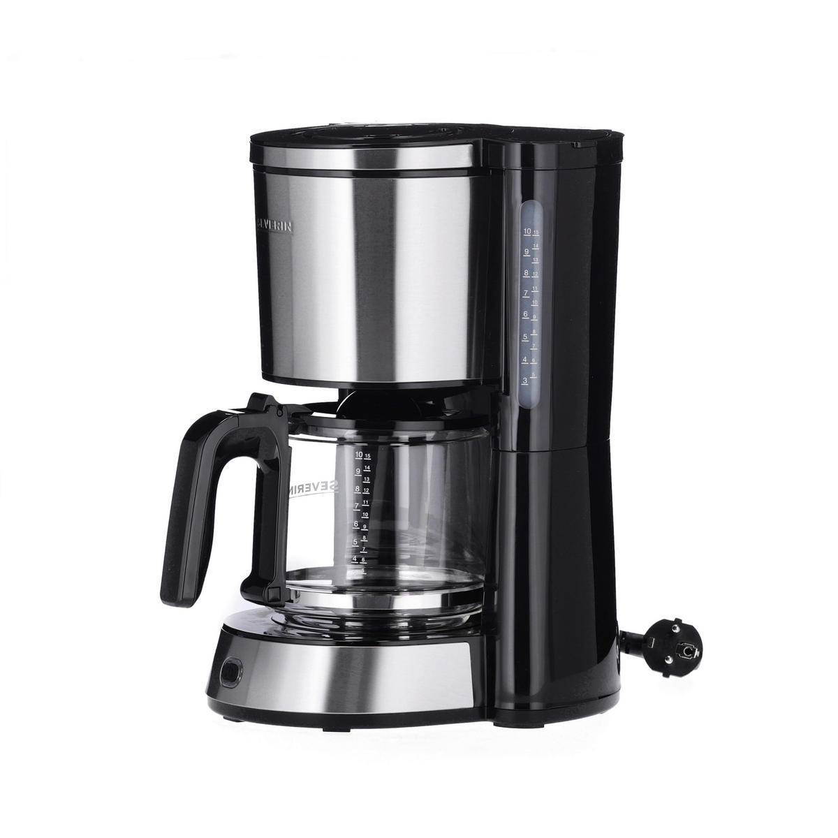 FILTERKAFFEEMASCHINE  - Edelstahlfarben/Schwarz, KONVENTIONELL, Glas/Kunststoff (29/38/26cm) - Severin
