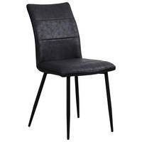 STUHL Lederlook, Mikrofaser Schwarz  - Schwarz, Design, Textil/Metall (45/87/60cm) - Ti'me